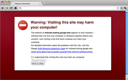 Google Chrome Güvenli Tarama