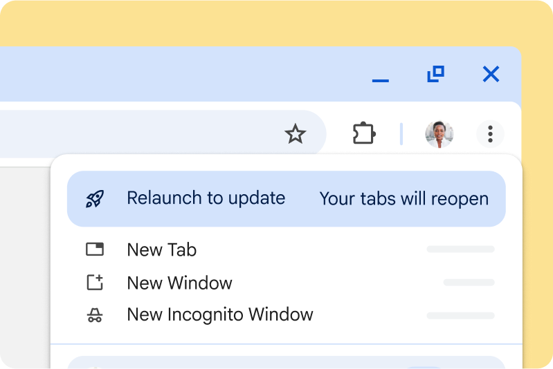 Beklemedeki güncelleme uygulanıyor Chrome kullanıcı arayüzü, beklemede güncelleme olduğu uyarısında bulunuyor